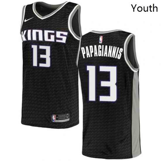 Youth Nike Sacramento Kings 13 Georgios Papagiannis Authentic Black NBA Jersey Statement Edition